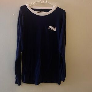 PINK Victoria's Secret Navy Long Sleeve with White Accents